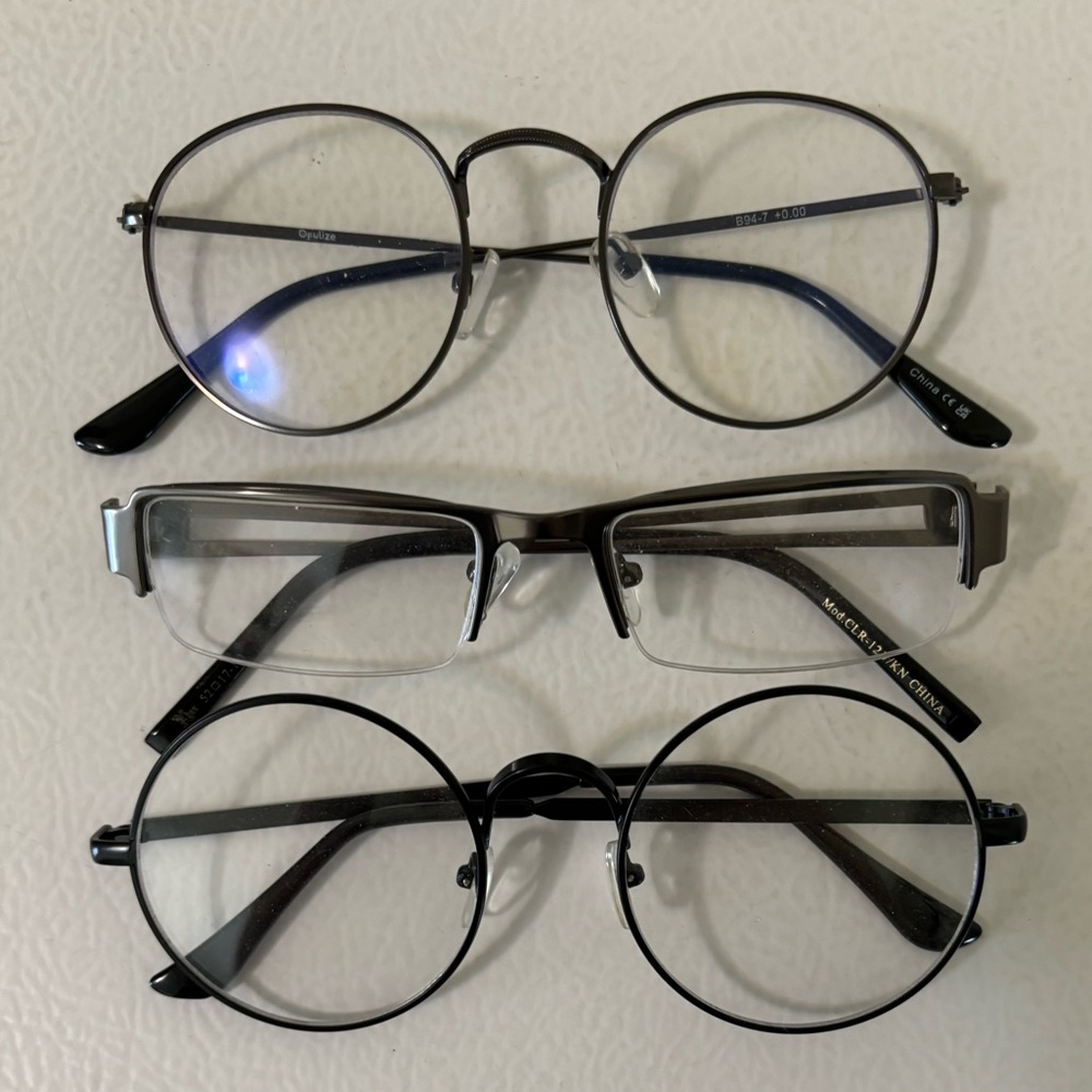 Non-script Blue Light Glasses Set of 3 Cosplay
